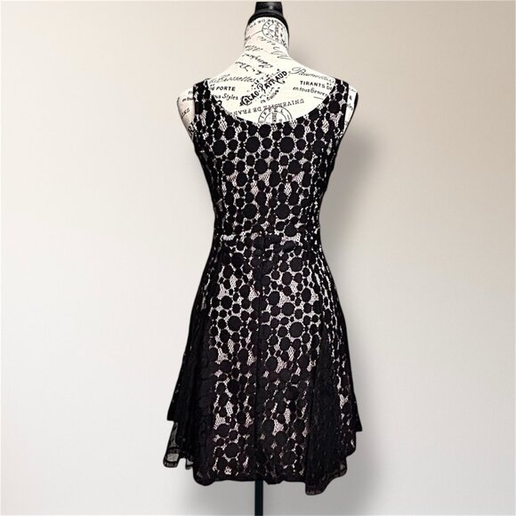 Disney Minnie Rocks the Dots Black Polka Dot Lace Mini Dress Whimsigoth Witchy S - Picture 5 of 9